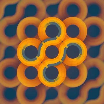 A pattern of interlocking circles. 3d rendering digital illustration Stock Illustration