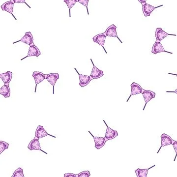 Pattern intimate bra lace cartoon vector Stock Illustration