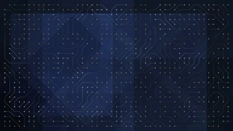 Pattern of intricate gold electronic circuit board pathways and nodes against a Stock Footage 319998998