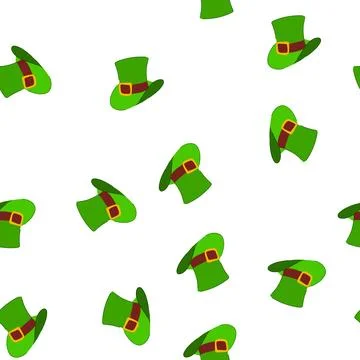 Pattern ireland green hat patrick cartoon vector Stock Illustration