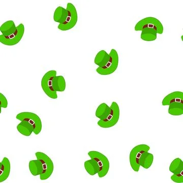 Pattern irish green hat patrick cartoon vector Stock Illustration