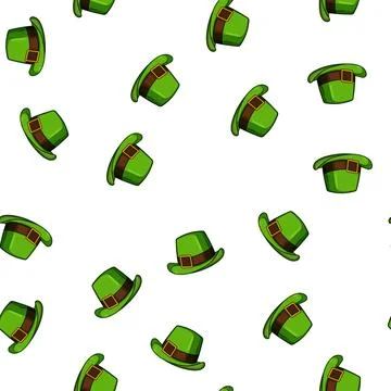 Pattern irish leprechaun green hat cartoon vector Illustrazione stock