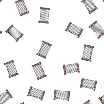 Pattern Iron gate with stone pillars providing security Stock Illustration