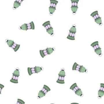 Pattern islam arabic lantern cartoon vector イラスト素材