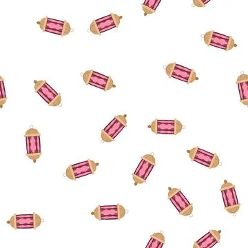 Pattern islamic arabic lantern cartoon vector 스톡 일러스트