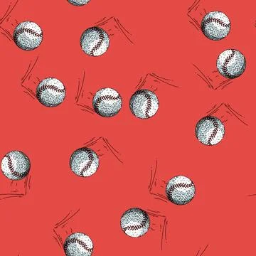Pattern isolated baseball ball sketch hand drawn Illustrazione stock