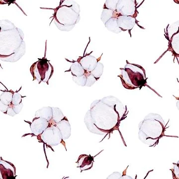 Pattern with isolated cotton balls Stock Illustration