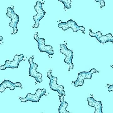 Pattern isolated water puddle sketch hand drawn Stock Illustration