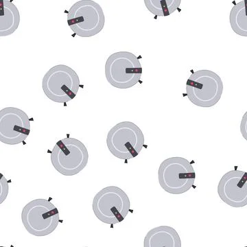 Pattern isometric robot vacuum cleaner cartoon vector 스톡 일러스트