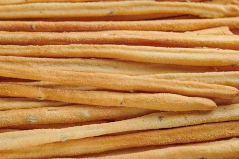 Pattern of Italian breadstick on a baking tray Foto stock