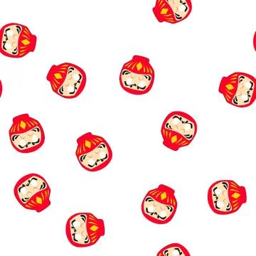 Pattern japanese daruma doll good luck symbol vector Stock Illustration