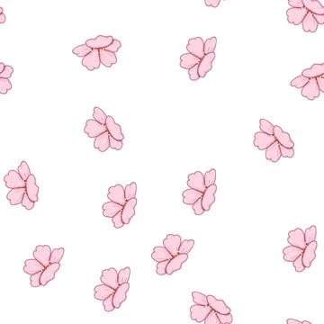 Pattern japanese sakura cherry blossom cartoon vector Stock Illustration