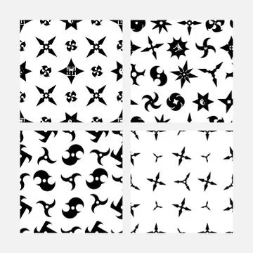 Pattern of Japanese shuriken Ilustração Stock