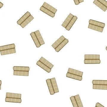 Pattern japanese sushi rolling mat cartoon vector Stock Illustration