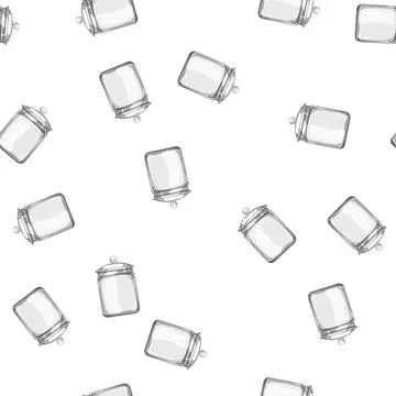Pattern jar glass container cartoon vector Illustrazione stock