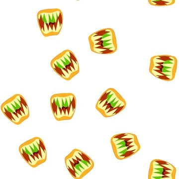 Pattern jaws monster mouth cartoon vector Stock Illustration