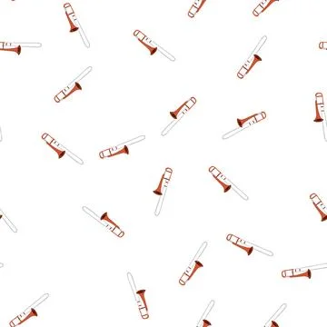 Pattern jazz trombone cartoon vector Stock Illustration