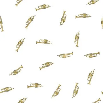 Pattern jazz trumpet cartoon vector 库存插图