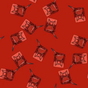 Pattern Jerrycan fuel can gas hand drawn illustration Stock Illustration