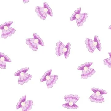 Pattern jewelry shell pearl cartoon vector 库存插图