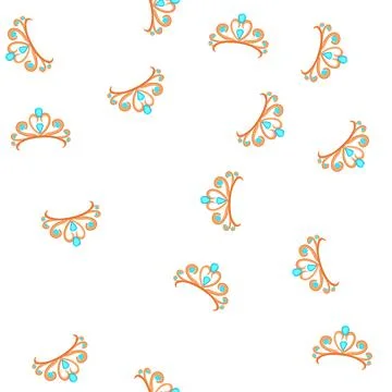 Pattern jewelry tiara cartoon vector Stockillustratie