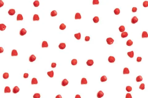 Pattern of jripe raspberries on a pink background. Can be used for blog, post Stock Photos
