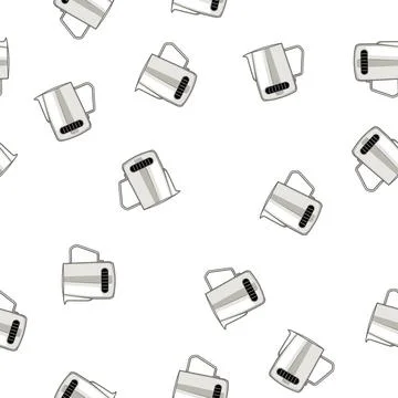 Pattern jug milk frothing pitcher cartoon vector Stock Illustration