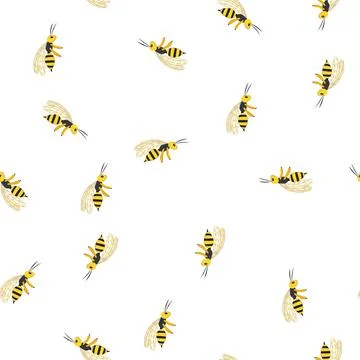 Pattern jump wasp cartoon vector Stock Illustration