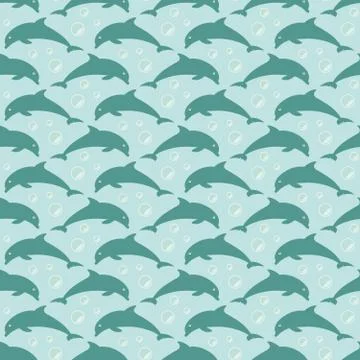 Pattern with jumping dolphins Illustrazione stock