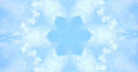 The pattern in the kaleidoscope looks like clouds. Delicate blue abstraction. Stock Footage 160908498
