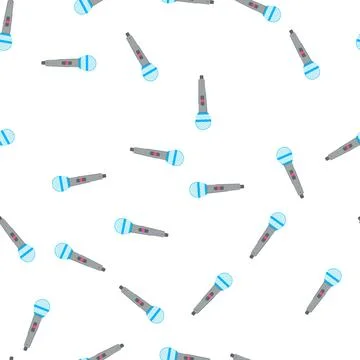 Pattern karaoke microphone music cartoon vector イラスト素材