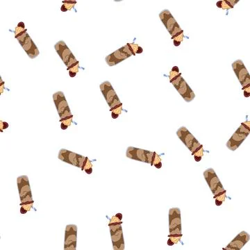 Pattern kawaii chocolate milkshake character smiling Stock Illustration