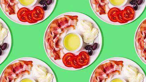 Pattern of ketogenic diet food Stock Footage 153166723