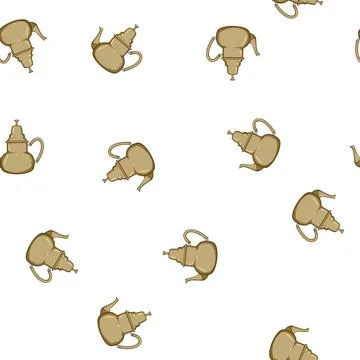 Pattern kettle arabic tea pot cartoon vector イラスト素材