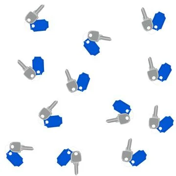 Pattern key with blank blue tag showing access and security Stock Illustration