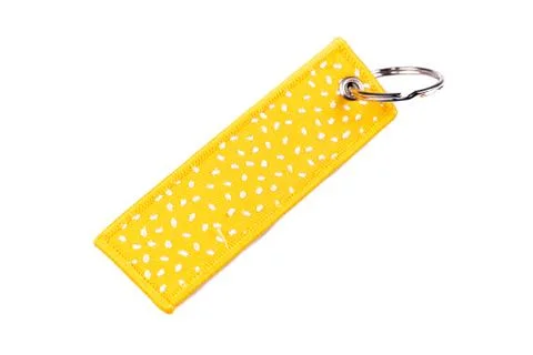 Pattern Key Chain Fabric Materials yellow in White Isolated Background Stock Photos
