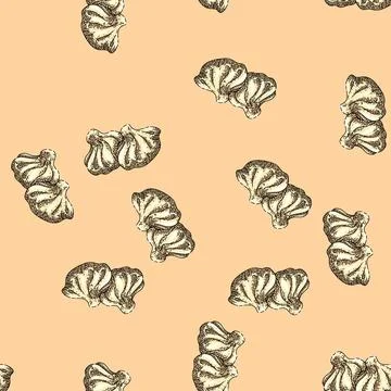 Pattern khinkali georgia sketch hand drawn Stock Illustration