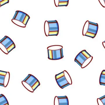 Pattern kid drum toy cartoon vector Stockillustratie