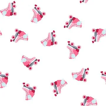 Pattern kid roller skate cartoon vector イラスト素材