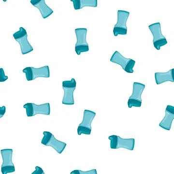 Pattern kid sippy cup cartoon vector Illustrazione stock