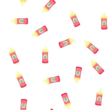 Pattern kid sippy cup cartoon vector Stock Illustration