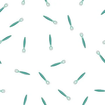 Pattern kid toddler fork cartoon vector Stock Illustration
