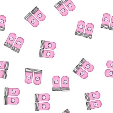 Pattern kid toddler socks cartoon vector Illustrazione stock