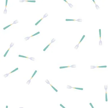 Pattern kitchen fork cartoon vector Stock Illustration