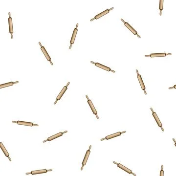 Pattern kitchen rolling pin cartoon vector Stock Illustration