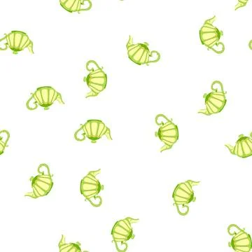 Pattern kitchenware teapot ceramic cartoon vector Stock Illustration