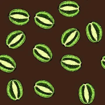 Pattern kiwi food fruit sketch hand drawn Stock Illustration