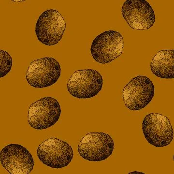 Pattern kiwi fruit green sketch hand drawn Stock Illustration