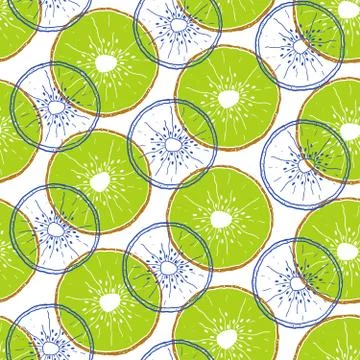 Pattern with kiwi Stock Illustration