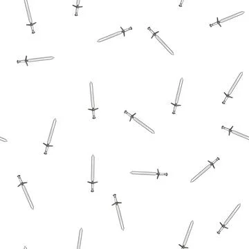 Pattern knife medieval sword cartoon vector Illustrazione stock